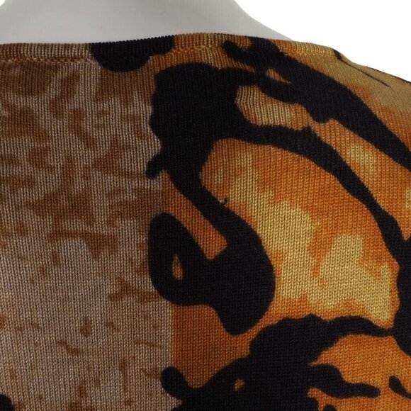 Joseph A Top Womens Large Sweater Silk Blend Brown Multi Colored V Neck Stretch - Picture 7 of 11